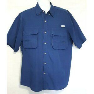 Magellan Short Sleeve Vented Fishing Shirt Sz XL Blue Dri Release Fresh Guard